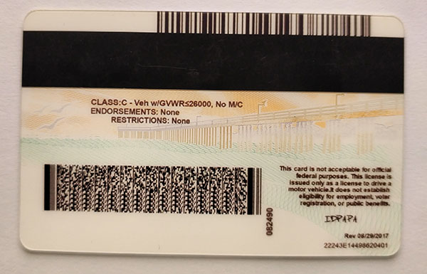 California Fake IDs California Fake id front side