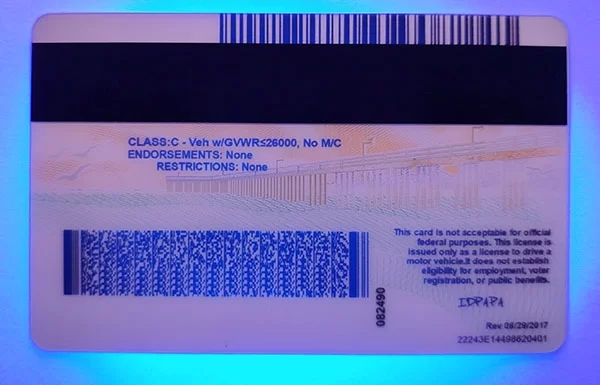 California Fake IDs California Fake id front side