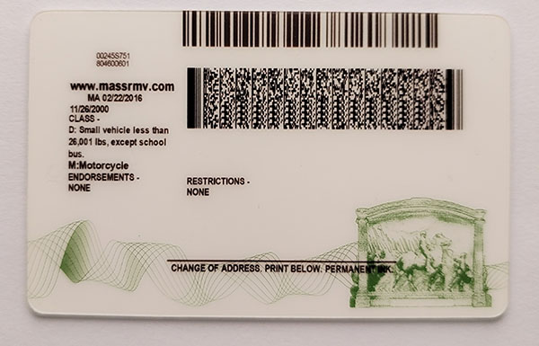 Massachusetts Fake IDs Massachusetts Fake id front side