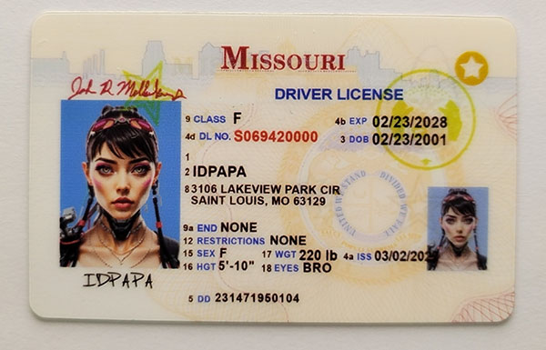 Missouri Fake Dirvers Licence