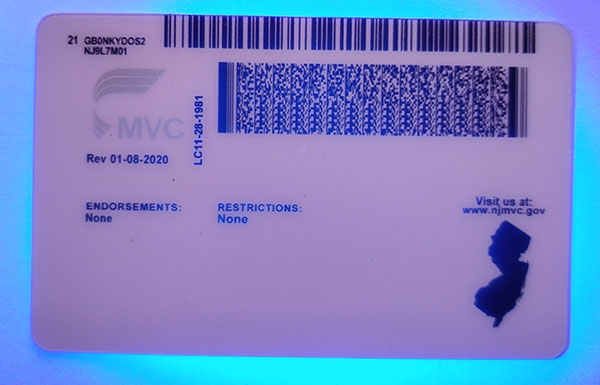 New Jersey Fake Dirvers Licence New Jersey Fake id front side