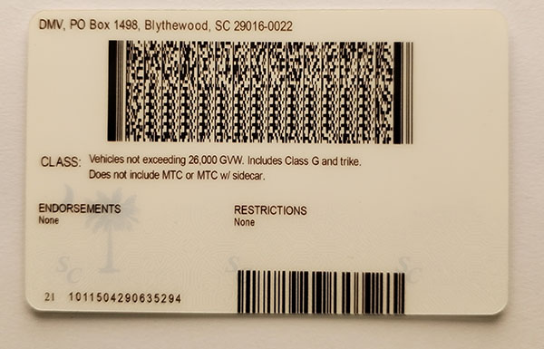 South Carolina Fake IDs South Carolina Fake id front side