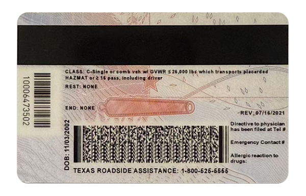 Upgrade Version Texas Scannable ID Texas Fake id front side