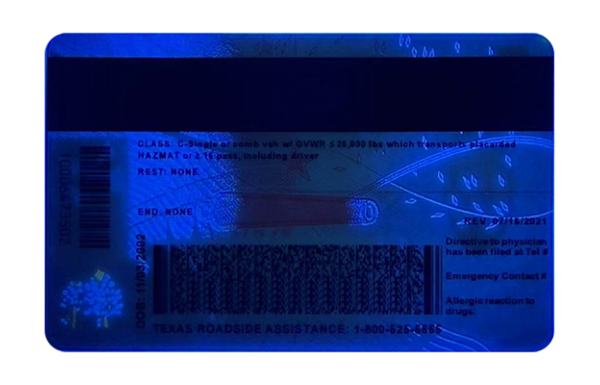 Upgrade Version Texas Scannable ID Texas Fake id front side