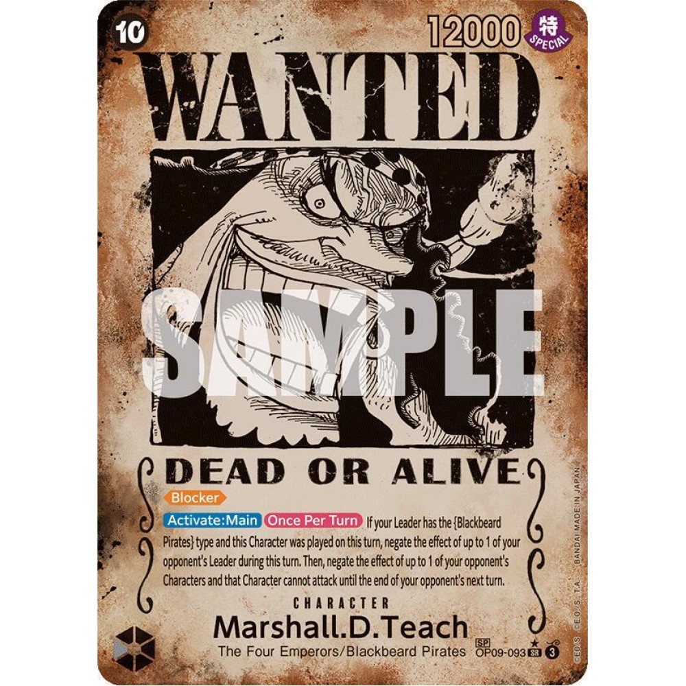 Marshall.D.Teach (093) (Wanted Poster) - Emperors in the New World (OP09)
